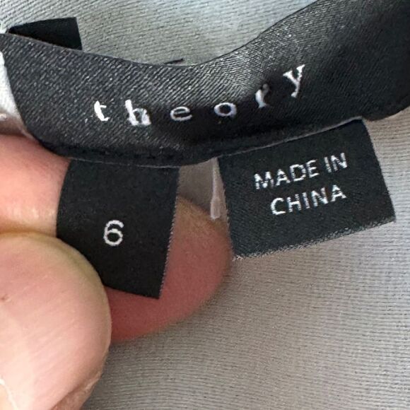 Theory Randla Women's Black/White Color Block Fountain Stretch Shift Dress Sz 6 - Picture 4 of 7